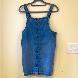 ThereAbouts Denim Jumper Dress Size 16.5 Blue Sleeveless Button Front